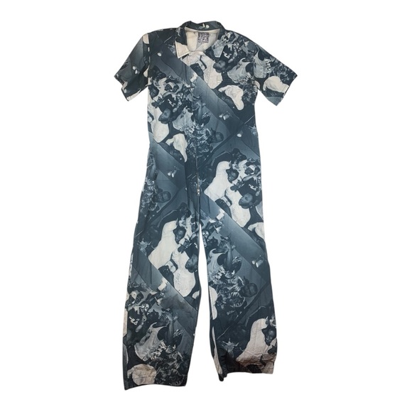 Print All Over Me size large photo Graphic Jumpsuit 90s unisex overalls - Picture 1 of 13